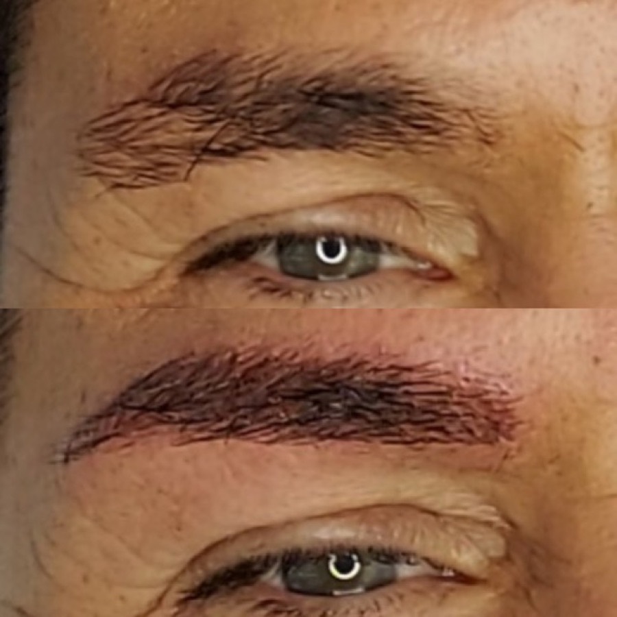Sopracciglia dopo dermopigmentazione hair stroke effetto pelo naturale